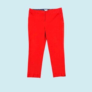 Boden Pants Women's Size 16 Long Red Richmond 7/8 Length Power Stretch Trousers